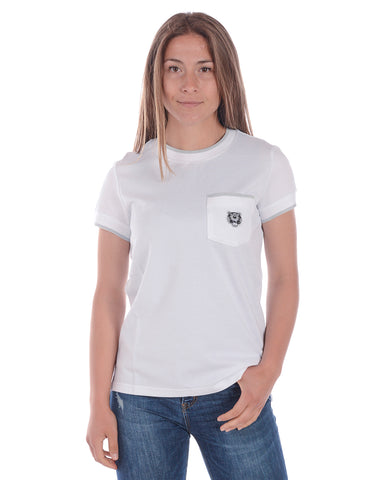 Maglietta Kenzo Bianca in Cotone con Logo Ricamato - Stile Sofisticato e Raffinato