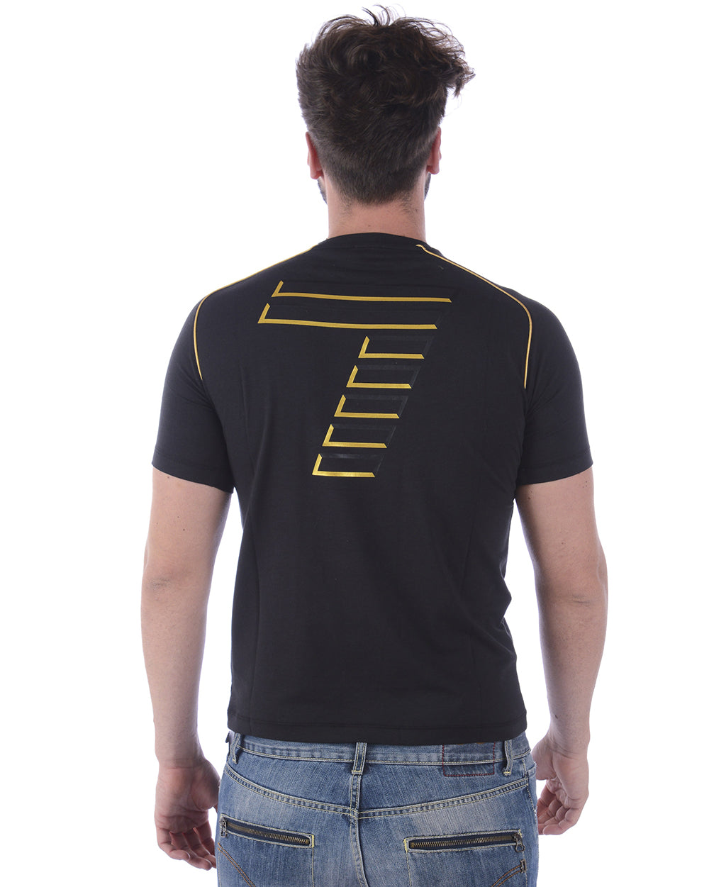 T-Shirt Nero in Cotone Emporio Armani EA7 - mem39
