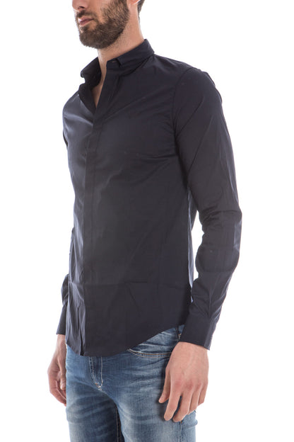 Camicia Armani Jeans AJ Blu S Mista Cotone-Poliammide-Elastan