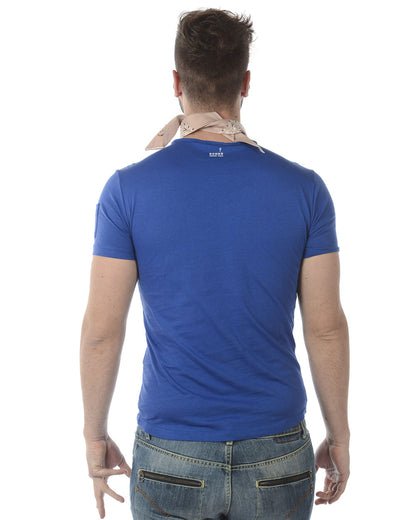 T-shirt Blu con Dettaglio Foulard - Daniele Alessandrini