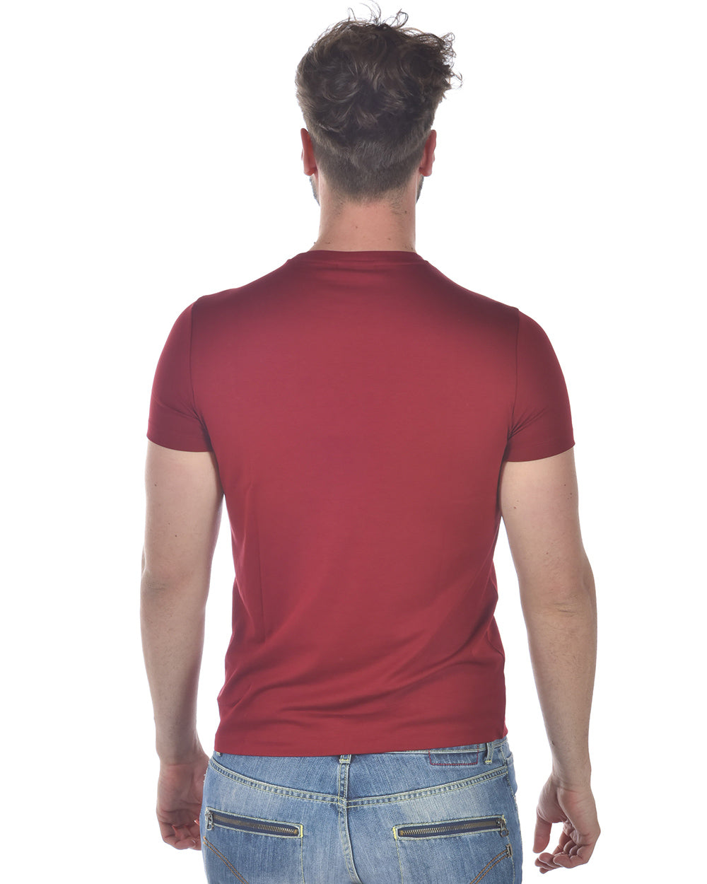 T-shirt Emporio Armani Stampata con Logo - Rosso Chiaro - mem39