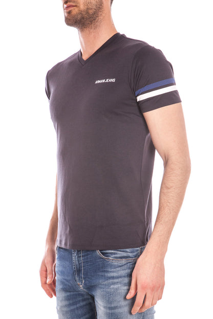 Maglietta Grigia Armani Jeans con Logo Distintivo - mem39