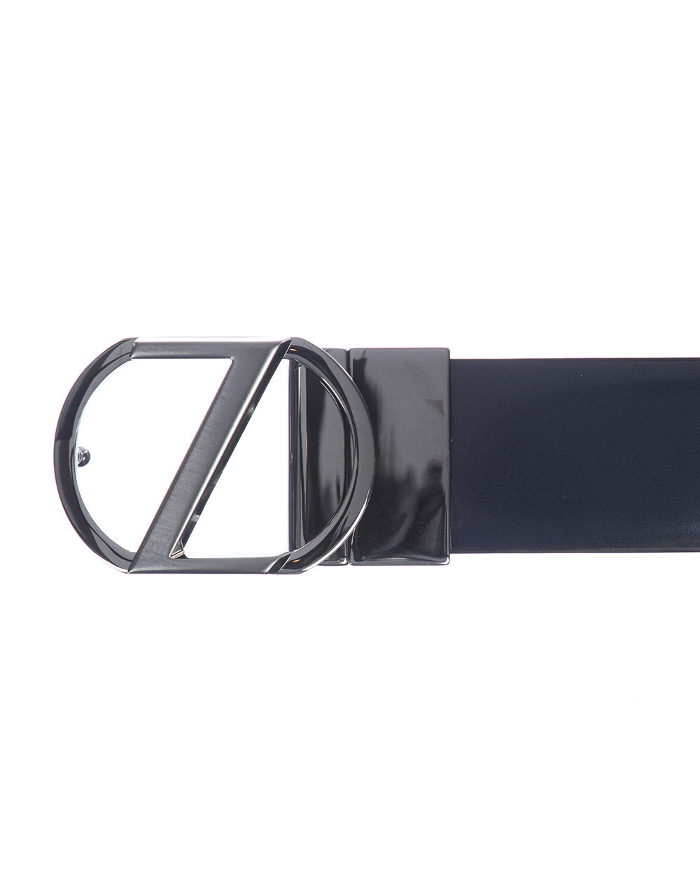 Cintura Reversibile Zegna Nero/Blu Pelle Vitello M 105
