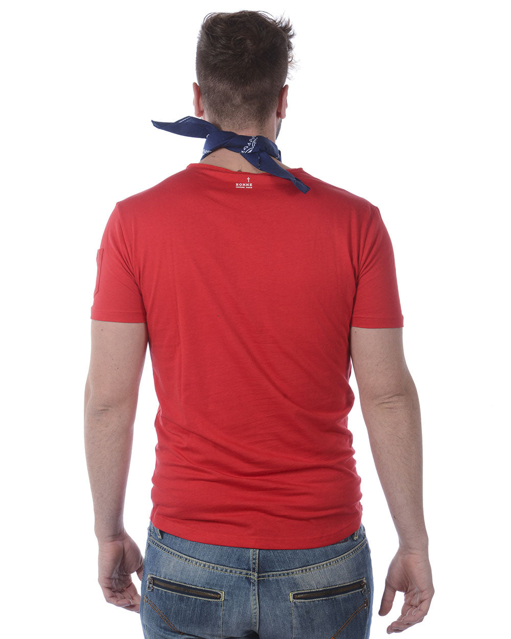 T-shirt Rosso Daniele Alessandrini con Foulard