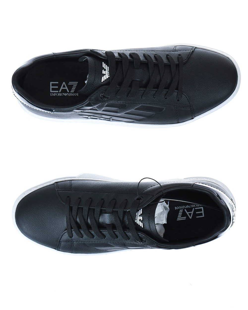 Sneakers Emporio Armani EA7 in Pelle Bianche e Verdi - mem39