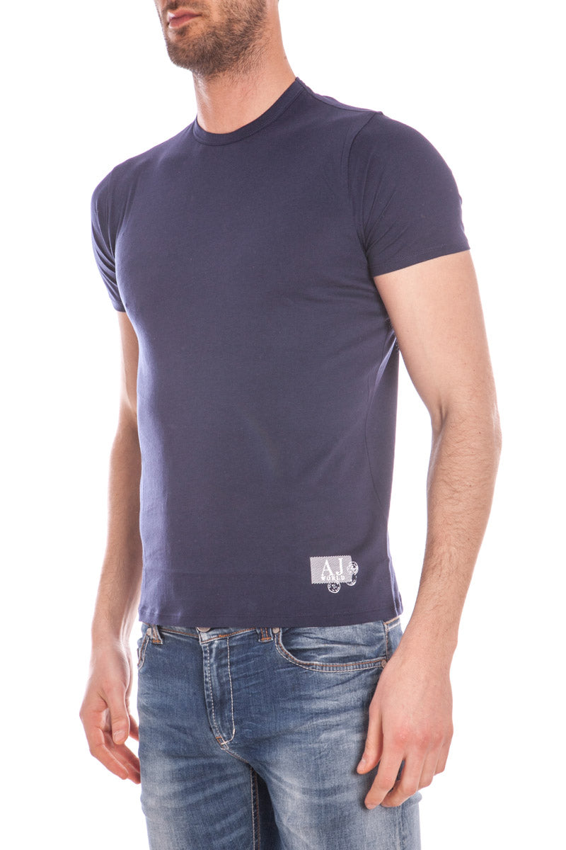 Maglietta Armani Jeans Blu Cotone. - mem39
