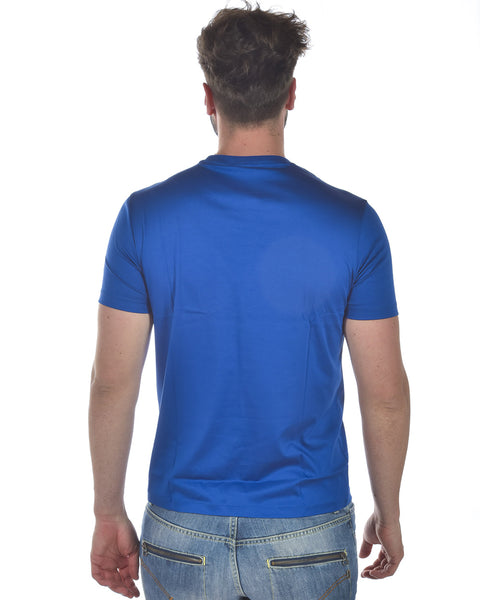 T-shirt Emporio Armani Blu Chiaro in Cotone con Maniche Corte