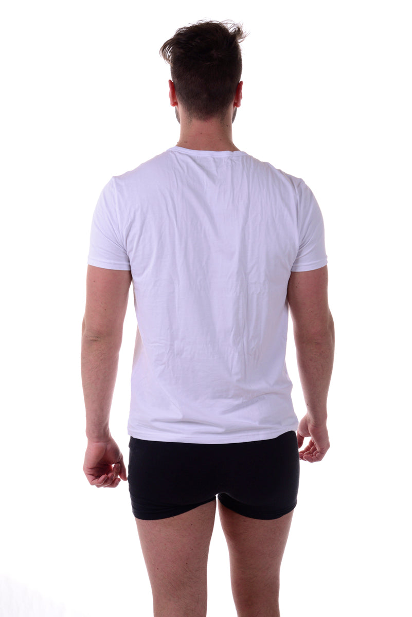 T-shirt Bianco Scuro in Cotone e Elastan Emporio Armani - mem39