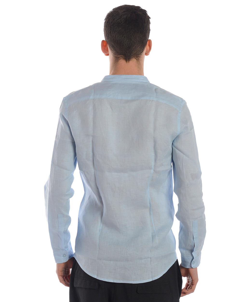Camicia XL Azzurro in Lino Daniele Alessandrini - mem39