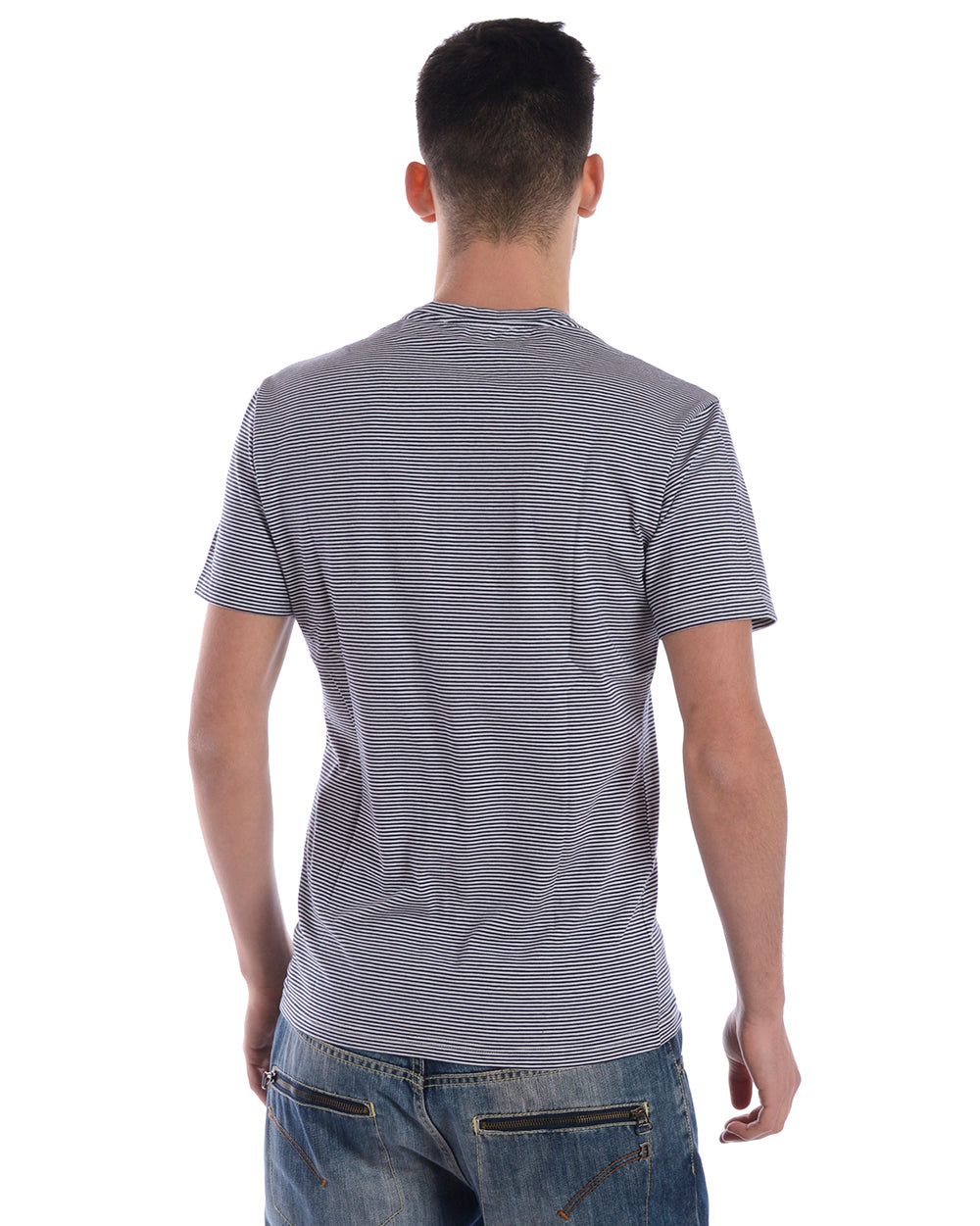 T-shirt Blu in Cotone Elastan Daniele Alessandrini