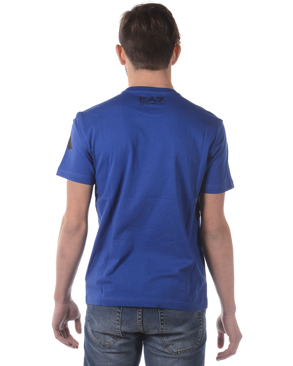 T-shirt Emporio Armani EA7 in Cotone Blu Chiaro - mem39