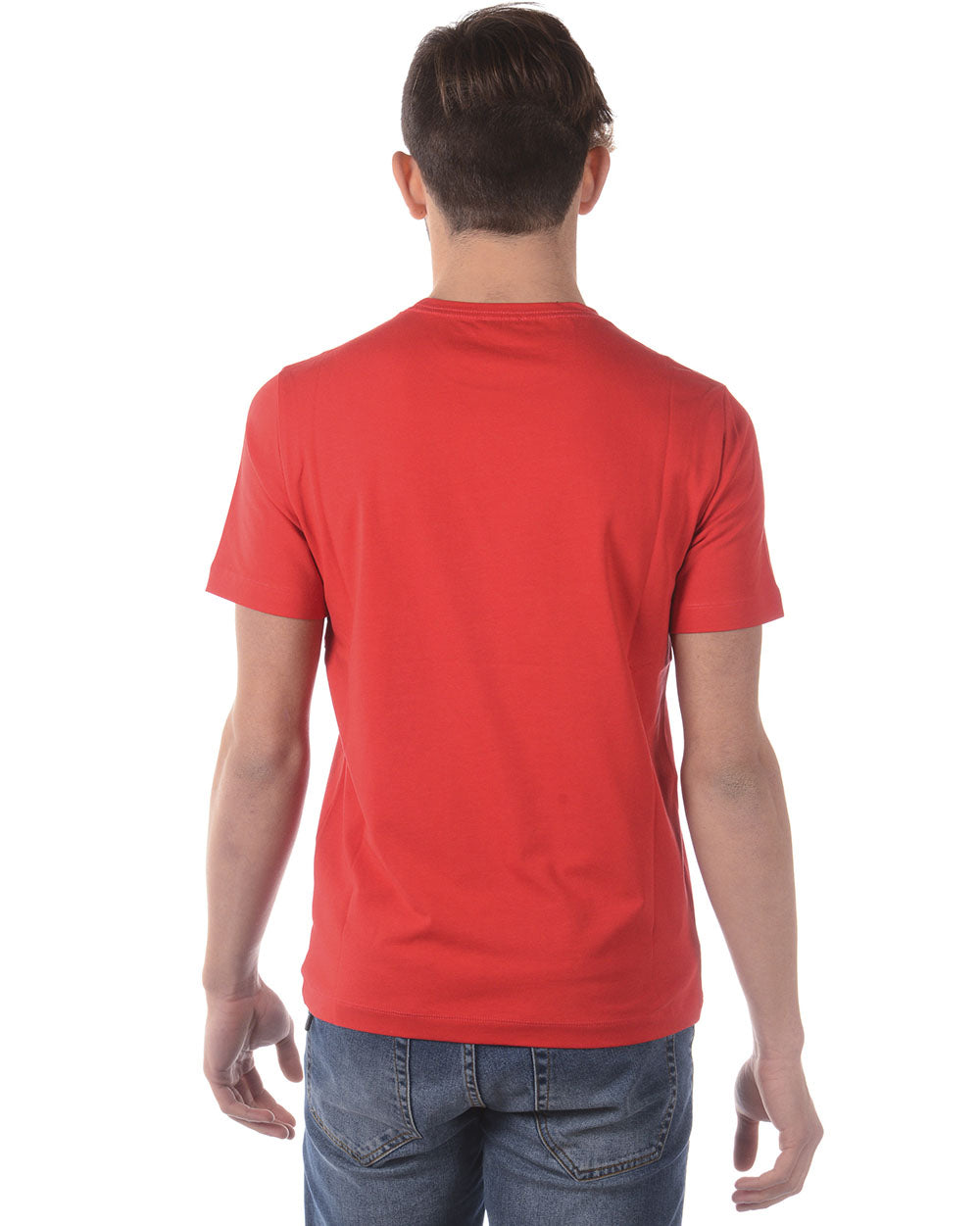 Maglietta Rossa in Cotone Elasticizzato Emporio Armani EA7 - mem39