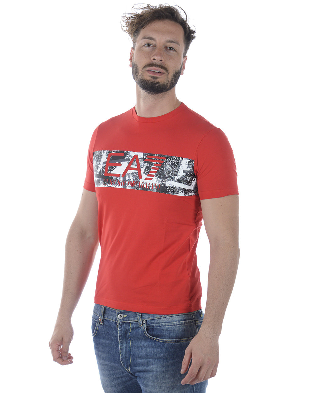 Maglietta T-shirt Rosso XL Emporio Armani EA7 - mem39