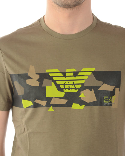 Maglietta Stampata Verde Militare EA7 - mem39
