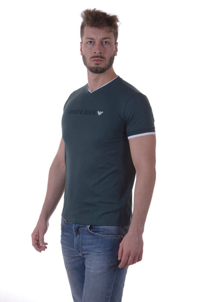 T-shirt Verde Manica Corta Armani Jeans AJ - mem39