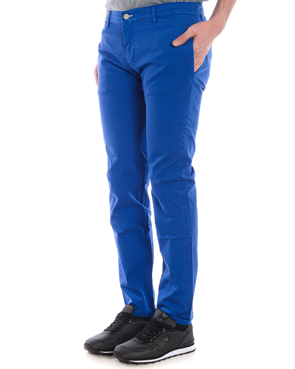 Pantaloni Daniele Alessandrini Blu Chiaro Slim Fit