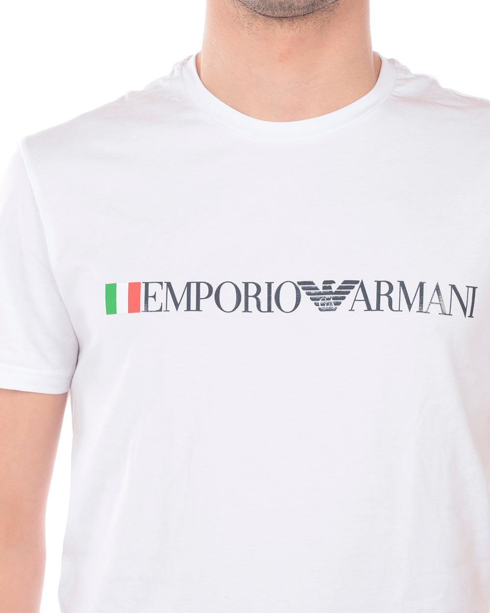 Maglietta Grigia Emporio Armani con Logo Stampato - mem39