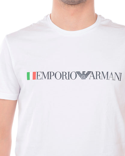 Maglietta Grigia Emporio Armani con Logo Stampato - mem39