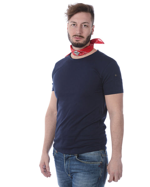 T-shirt Daniele Alessandrini XXL Blu Primavera/Estate con foulard abbinato
