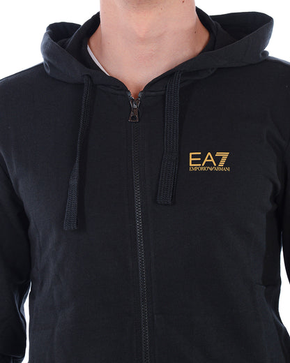 Felpa EA7 Armani Zip e Cappuccio Garzato