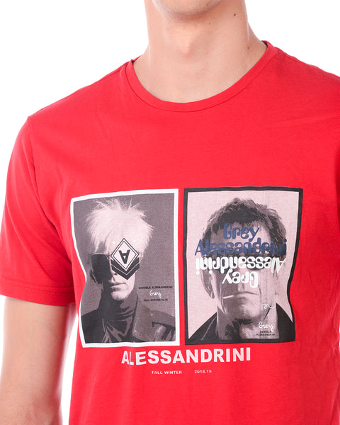 T-shirt Daniele Alessandrini XL Rossa in Cotone Premium