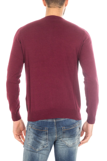 Maglia Armani Jeans Bordeaux in Cotone e Lana