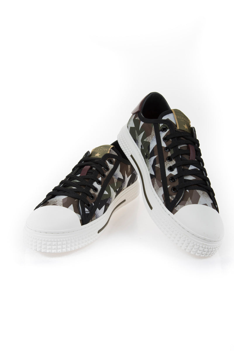 Scarpe Sneakers Valentino Pelle Verde Militare - Taglia 43 - mem39