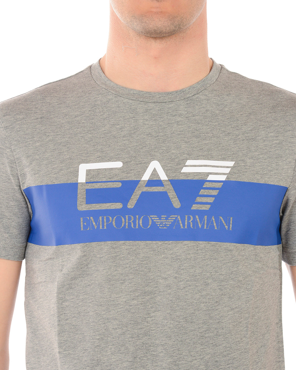 T-shirt Blu Scuro Stampata Emporio Armani EA7 - mem39