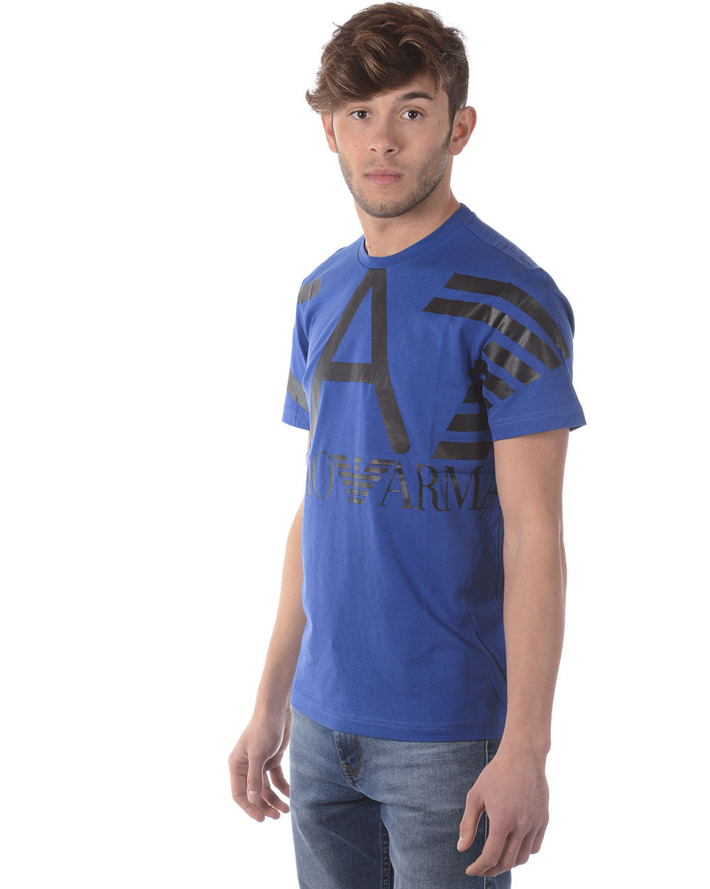 T-shirt Emporio Armani EA7 in Cotone Blu Chiaro - mem39