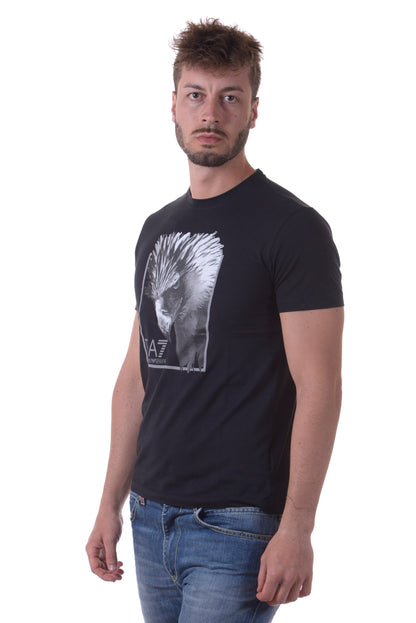 T-shirt Iconica Emporio Armani EA7 in Cotone Nero - mem39