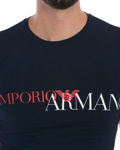 T-shirt Emporio Armani Blu XL in Cotone Elasticizzato - mem39