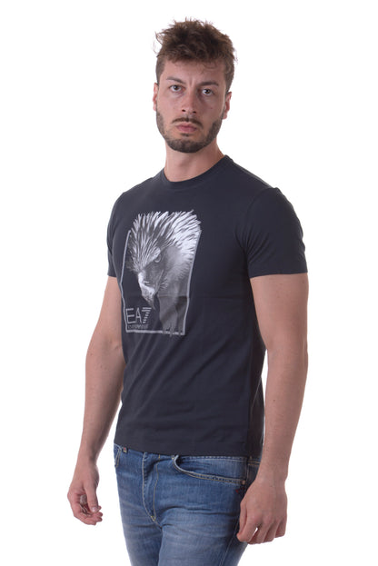 T-shirt Emporio Armani EA7 Blu Scuro con Logo Iconico - mem39