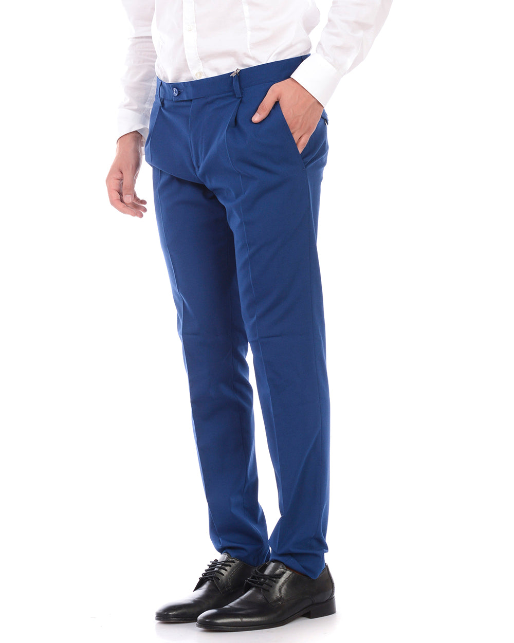 Pantaloni Blu Daniele Alessandrini 50 con Chiusura Zip - mem39