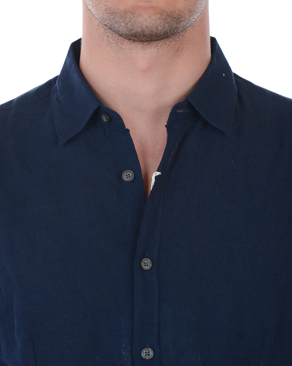 Camicia Daniele Alessandrini Blu in Lino e Cotone