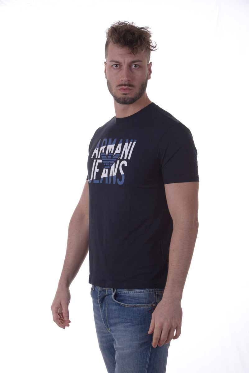 Maglietta Bianca Armani Jeans con Logo Distintivo