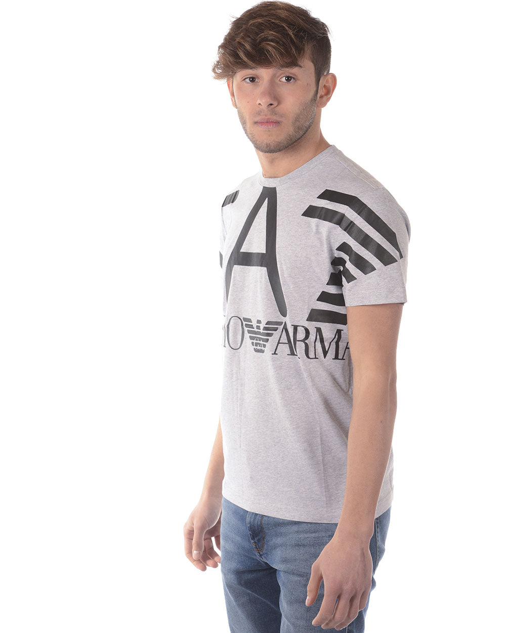 T-Shirt Emporio Armani EA7 in Cotone Grigio Chiaro XL - mem39