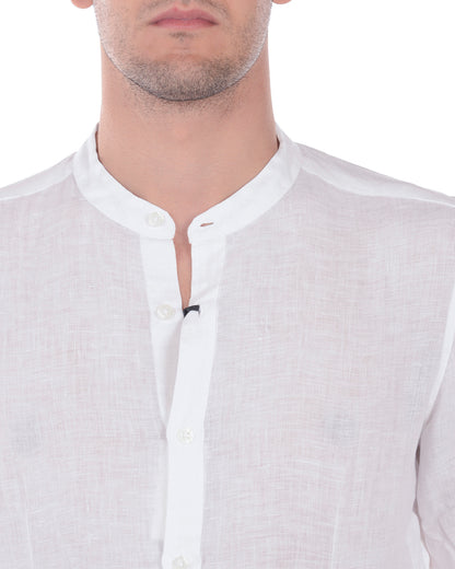 Camicia XL Nero in Lino - Daniele Alessandrini