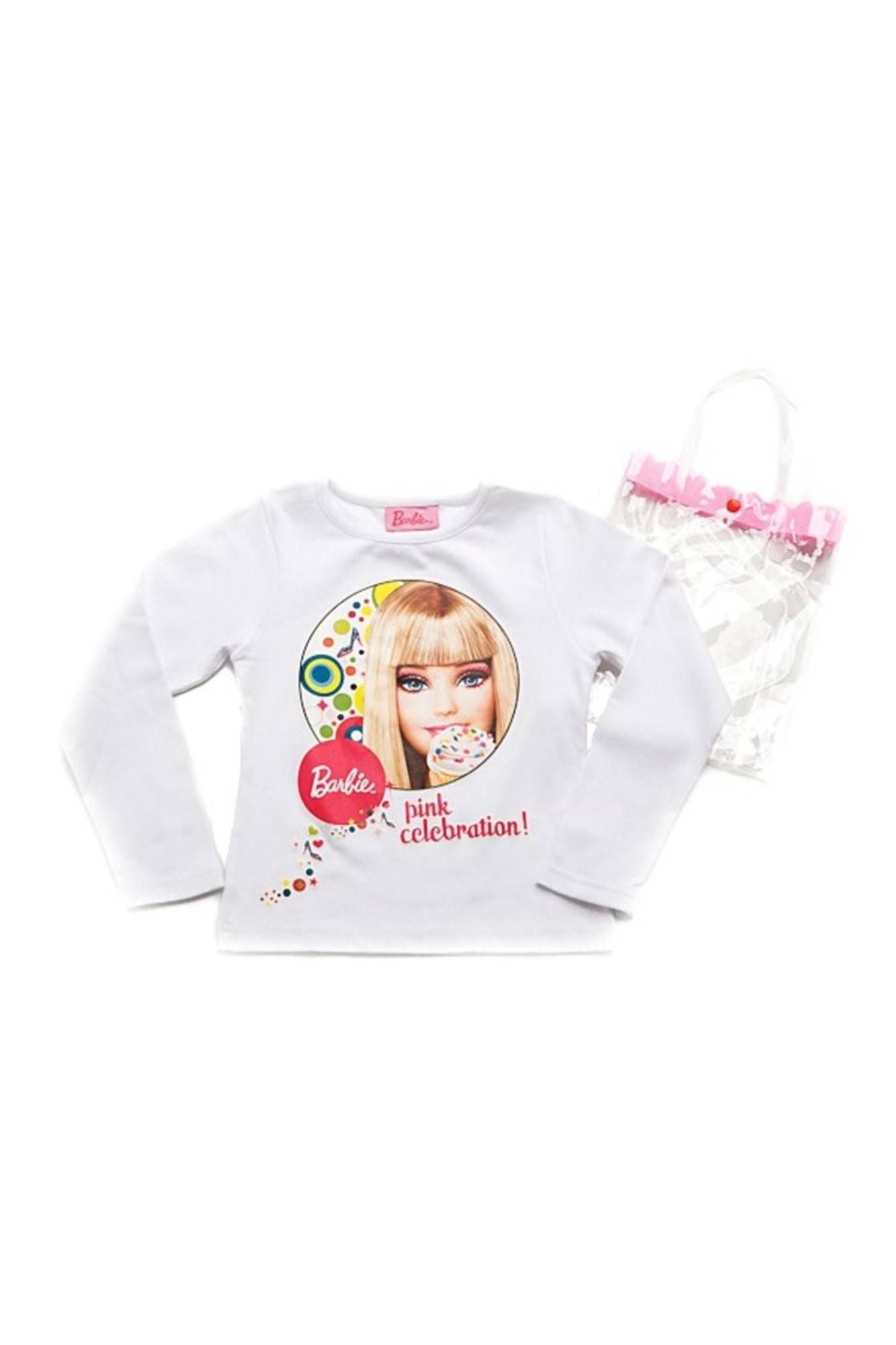 BARBIE T-SHIRT MANICHE LUNGHE BAMBINA BIANCO