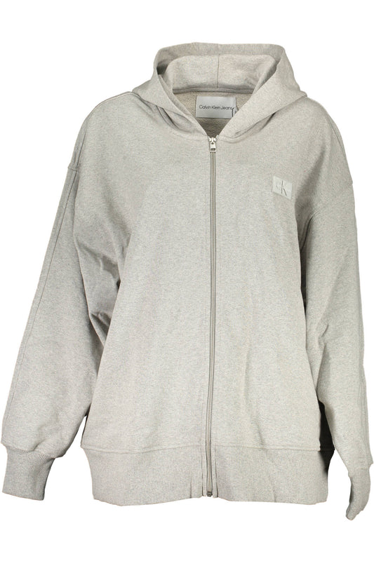 CALVIN KLEIN FELPA CON ZIP DONNA GRIGIO