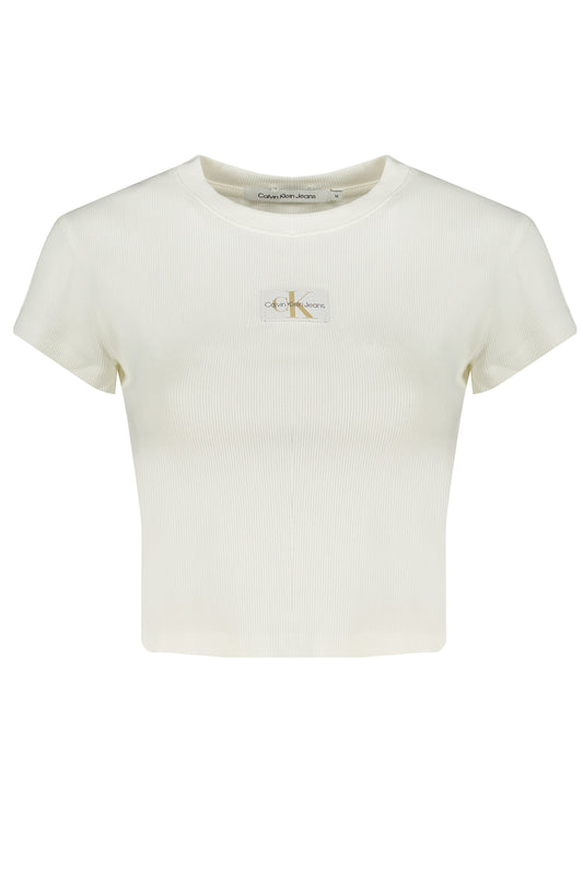 CALVIN KLEIN T-SHIRT MANICHE CORTE DONNA BIANCO