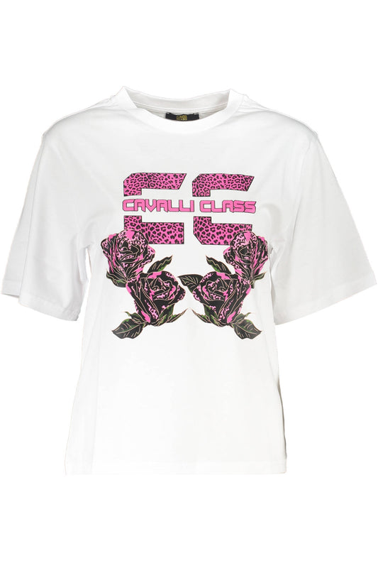 CAVALLI CLASS T-SHIRT MANICHE CORTE DONNA BIANCO