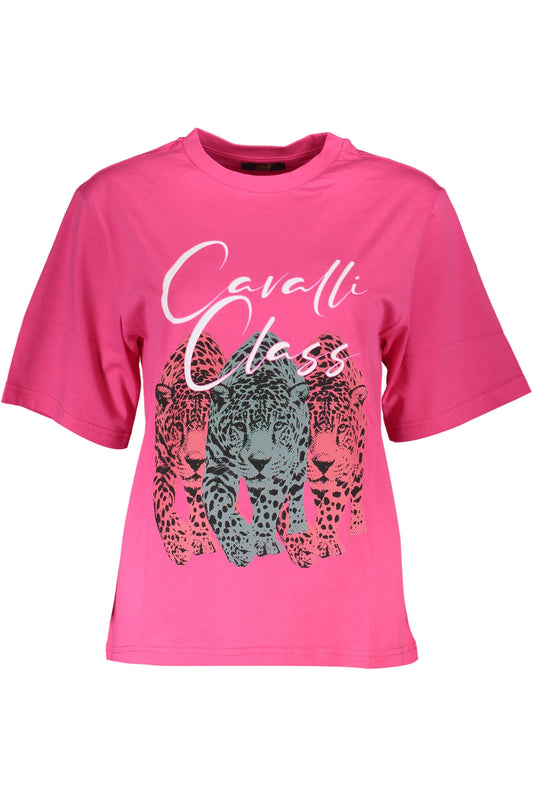 CAVALLI CLASS T-SHIRT MANICHE CORTE DONNA ROSA