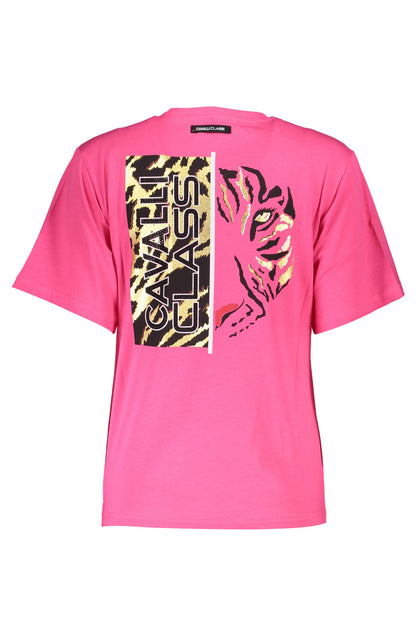 CAVALLI CLASS T-SHIRT MANICHE CORTE DONNA ROSA