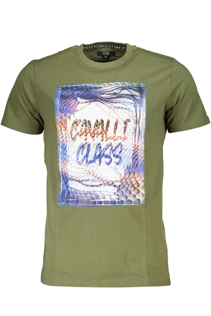 CAVALLI CLASS T-SHIRT MANICHE LUNGHET-SHIRT MANICHE CORTE UOMO VERDE