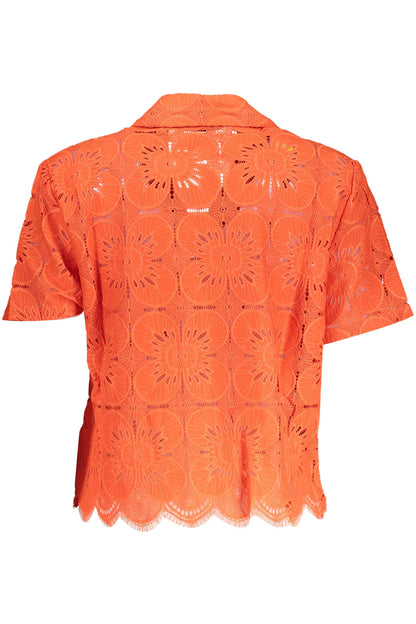 Desigual Camicia Maniche Corte Donna Arancio""