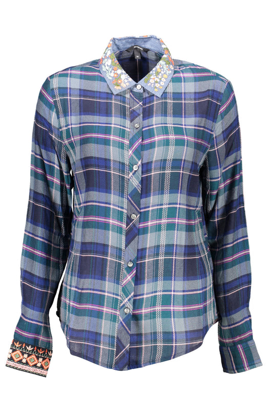 Desigual Camicia Maniche Lunghe Donna Blu""