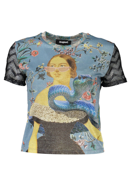 Desigual T-Shirt Maniche Corte Donna Azzurro""