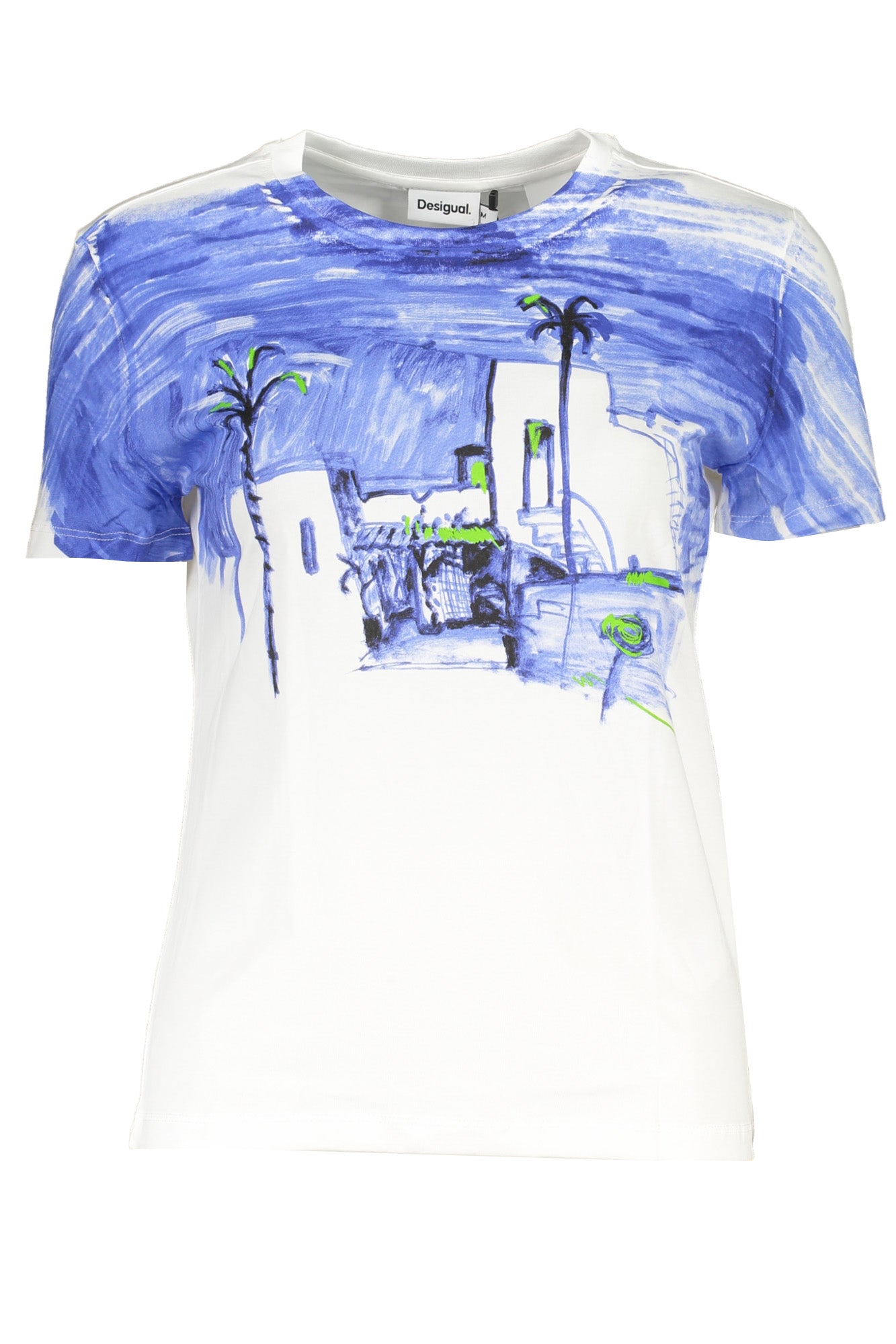 Desigual T-Shirt Maniche Corte Donna Bianco""