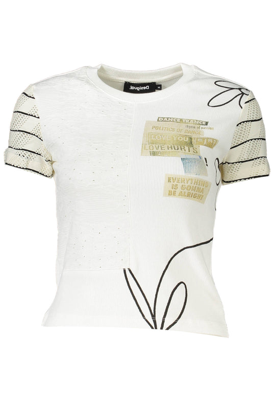 Desigual T-Shirt Maniche Corte Donna Bianco""