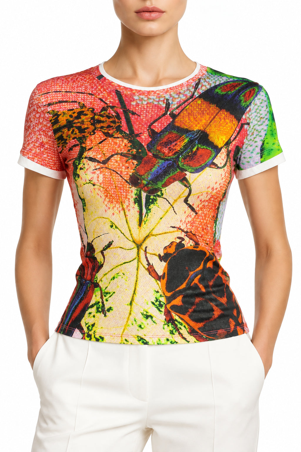 DESIGUAL T-SHIRT MANICHE CORTE DONNA ROSSO